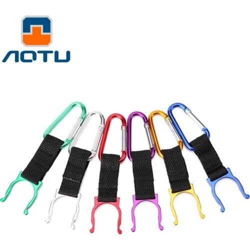 5pcs/Lot Aluminum Alloy Water Soda Bottle Holder Backpack Hook Buckle Carabiner Clip D-Ring Hook For Camping Hiking Travelling