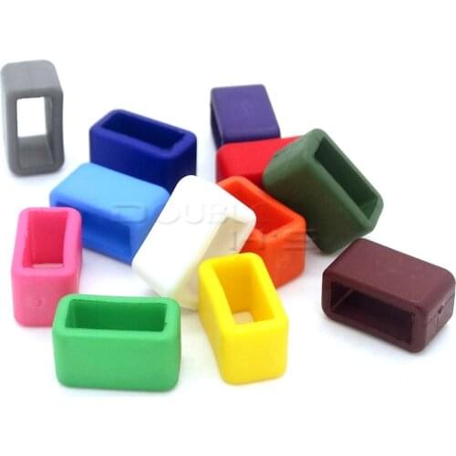 50pcs/lot 3/8" MIX Color Plastic Keeper Belt Loop Square Loop Buckles Dog Collar Harness Backpack Straps