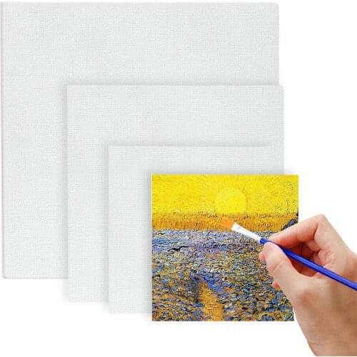 6Pcs 8 Sizes Cotton White Blank Art Boards Mini Stretched Artist Canvas Art Board For Acrylic Oil Paint Artwork Painting