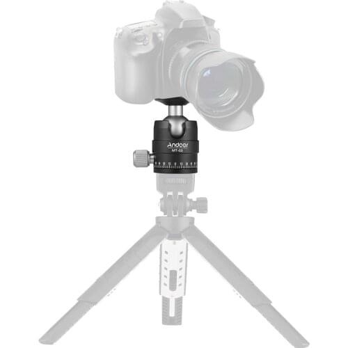 Andoer Mini Ball Head DSLR ILDC Camera Tripod Monopd Ballhead with U-Shaped Notch Photographing Accessories Max. Load 5KG
