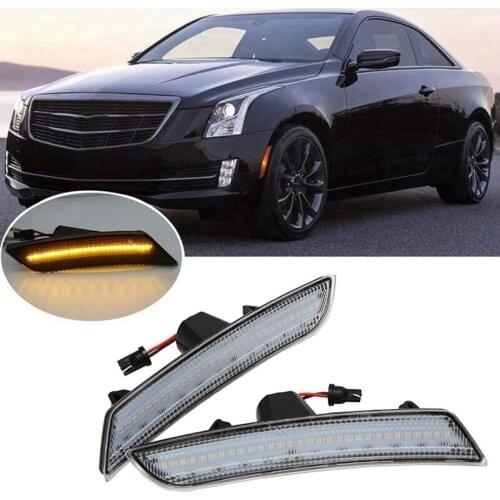 Car Front LED Side Markers, for Cadillac ATS CTS CTS-V 2015-2019 Turn Signal Lamp Light Side Indicator Amber