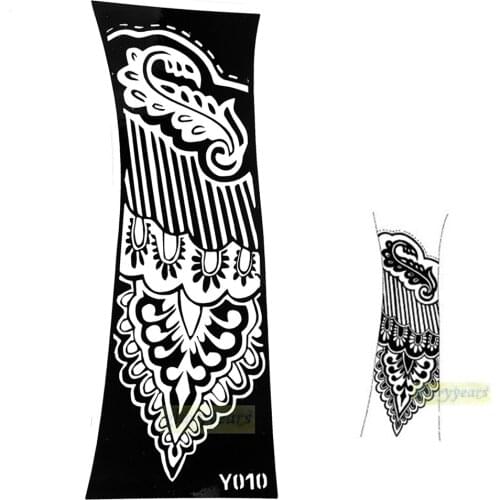 1pc Large Mehndi Henna Glitter Temporary Tattoo Stencil Paper Template Women Leg Wedding Body Art Paint Airbrush Paste Y010