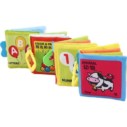 Baby Toys Soft Cloth Books Animal Fruit Infant Educational Stroller Rattle Toy Newborn Crib Bed Baby Toys