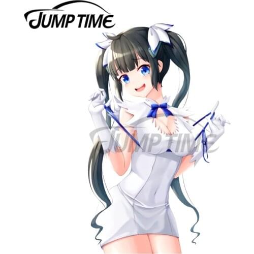 JumpTime 13 x 5.5cm Cute Hestia Big-Boobs Danmachi Kawaii Ecchi Vinyl Car Stickers Fine Anime Decoration Laptop Vehicle Decal