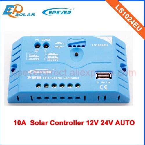 LS1024EU 24V 12V battery auto switch work EPEVER 10A solar power controller small home system application LED indicator