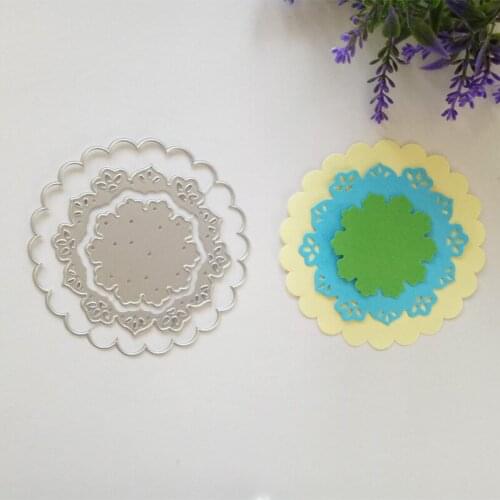 NewCircle Flower Metal Cutting Dies for DIY Scrapbook Creative Circle Embossing Paper Craft Irregular Figure Dies Cut 9.6*9.6cm