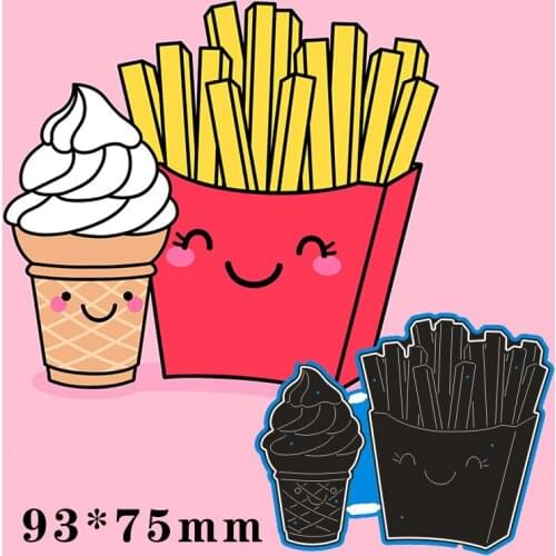 93*75mm Ice-cream French Fries Metal Dies for 2020 New Stencils DIY Scrapbooking Paper Cards Craft Making New Craft Decoration