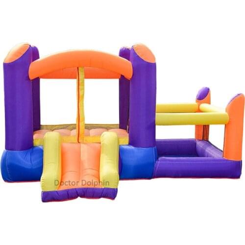 Doctor Dolphin Indoor Inflatable Slide with Ball Pool Castle Bounce House Small Jumper Jump for Kids Trampoline