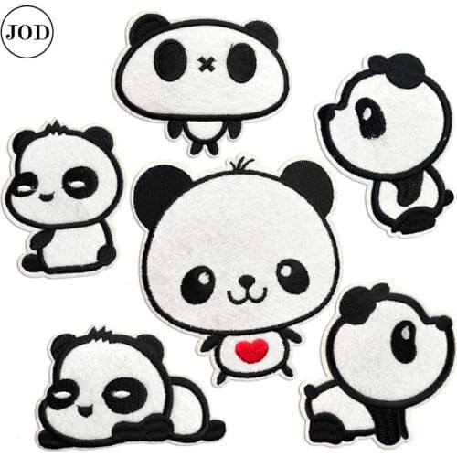 Iron on Panda Patch for Clothes Stripe on Garment Application Stickers Sewing Patchwork Applique Patches Accessories Badges