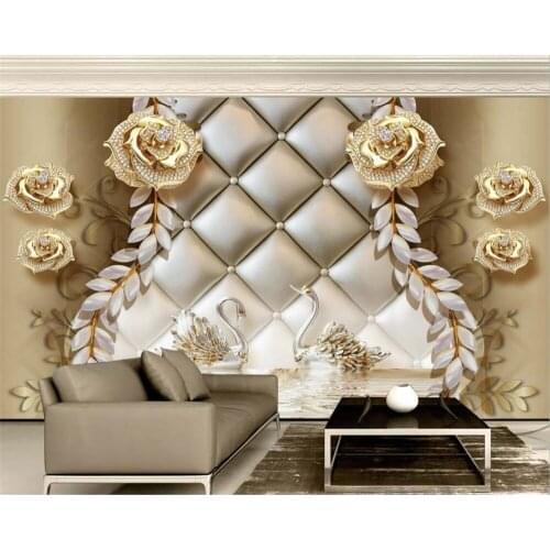 Beibehang3d wall sticker photo wallpaper gold full house jewelry living room bedroom TV background wall mural wallpaper wall 3D