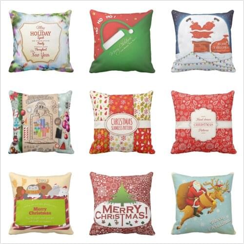 New Year Gift Printing Christmas Series Pillow Case Cover Santa Claus Christmas Gift Deer cotton Pillow Cover