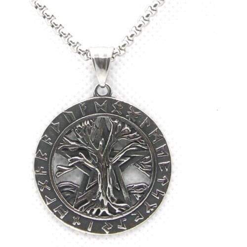 Support Dropship New Round Tree Of Life Pendant 316L Stainless Steel Jewelry Cool Star Pendant