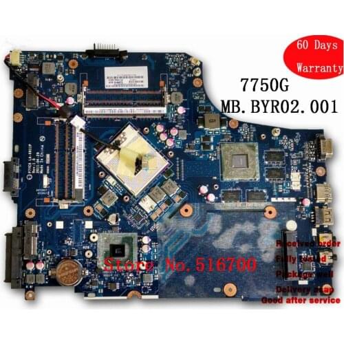 Original Mainboard MBBYR02001 MB.BYR02.001 For Acer 7750 7750G P7YE0 LA-6911P Series Laptop Motherboard all fully tested