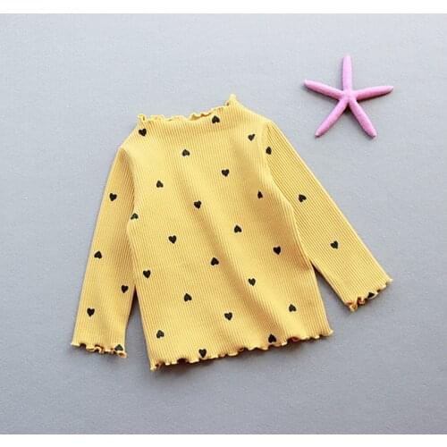 1-5T Children Girls Bottoming T-Shirt Autumn Spring Kids Tops Cartoon Print Long Sleeve Blouse