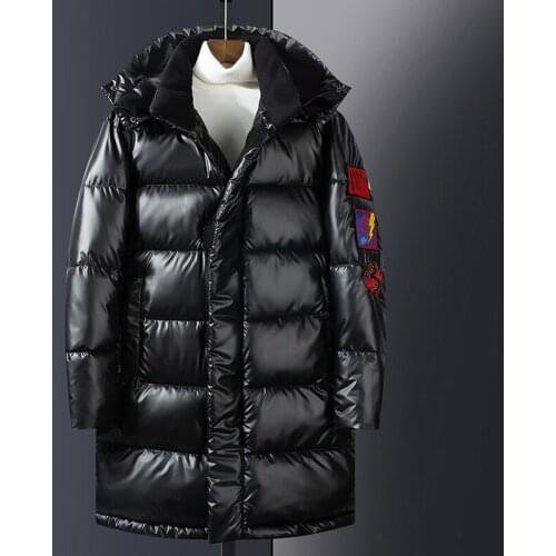 Mens Hooded Down Cotton Long Parkas Puffer Coat Outwear Warm Winter Thicken Overcoats Plus Size S-5XL 2Colors