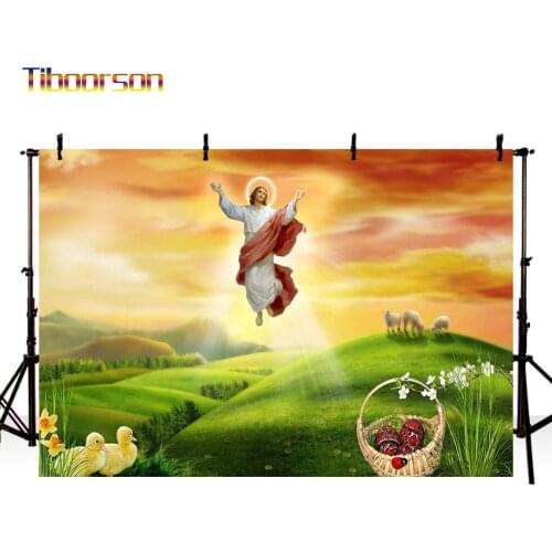 Jesus Ascend To Heaven Easter Background For Photograph Light Lamb And Green Earth Photo Props For Photographer