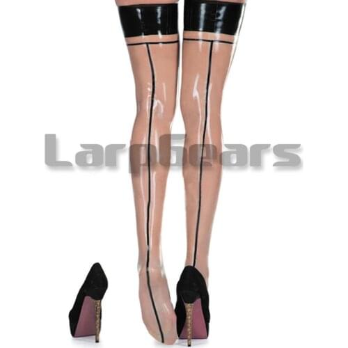 Transparent Rubber Latex Stockings With Trims