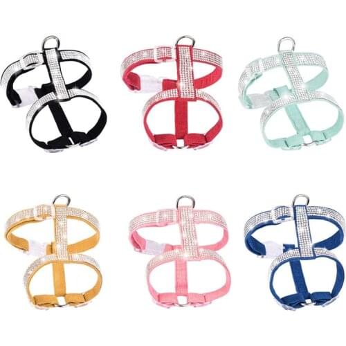 Rhinestone Dog Harness Adjustable Pet Chest Strap for Chihuahua French Bulldog Pet Puppy Dogs Walking Training Supplies