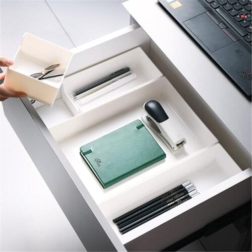 Modern Neat Drawer Classification Storage Box White Simplicity Tabletop Organizer for Office Multifunction Kitchen Storage Case