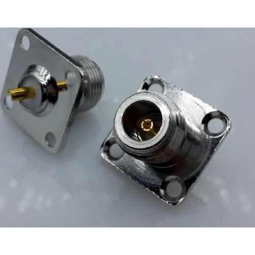 N type Female jack RF coaxial connector 4-hole panel mount with solder post 25x25mm N type Female panel RF connector 10pcs/lot