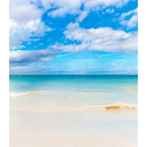 Beach Fresh Sea Blue Sky Thin Vinyl Photographic Camera Backdrop 5x7 For Photo Studio Real Background For Wedding Photo Shoots