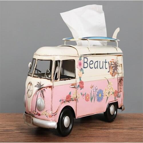 American retro creative napkin drawer, tissue box, Car, van, bus, Bar Restaurant Hotel home living room decoration ornaments