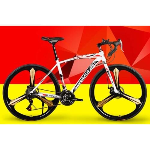 Bicycle Road Bike Fixed Gear Shifting Double Disc Brakes Adult Bending Steel Men and Women Muscle Frame