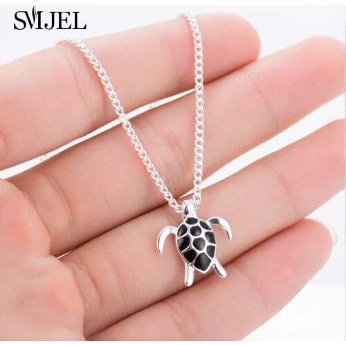 SMJEL Vintage Animal Jewelry Cute Tortoise/Turtle Collana Necklaces for Women Men Silver Color Chain Necklace Best Birthday Gift