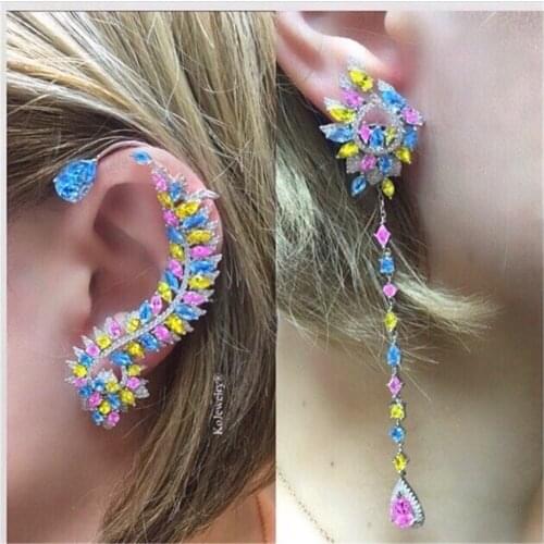 XB231 Luxury Designer Fashion 925 Sterling Silver shinning European style Jewelry leaves shaped wedding party bz