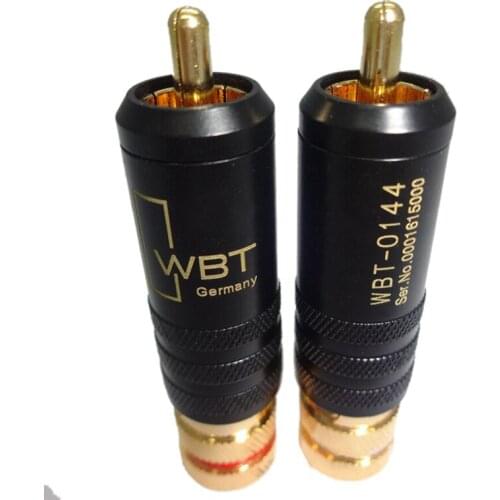 1pc Gold Plated Copper RCA Plug Durable RCA Connector Screws Soldering Locking Audio Video WBT Plug 53mm*13mm
