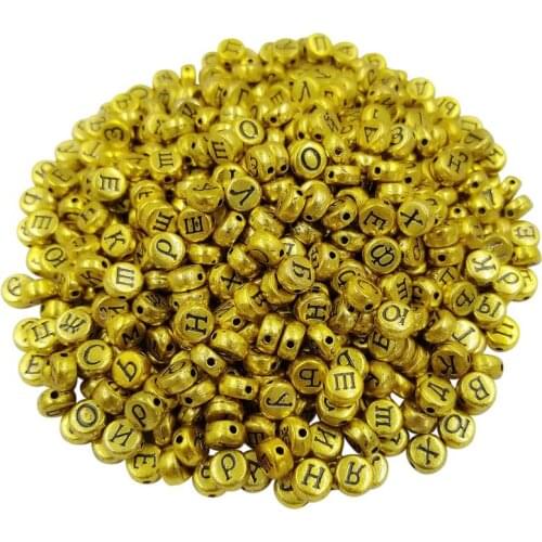 100PCS 6mm/7mm block Flat bead Square Loose Spacer Beads Russian Letter DIY Jewelry Accessories Necklace Bracelet Making Fashion