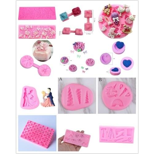 3D Flower Cherry Bow Animal Silicone Molds Fondant Craft Cake Candy Chocolate Sugarcraft Ice Pastry Baking Tool Mould