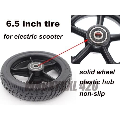 6.5 inch tire solid no inflaction high quality rubber wheel and plastic hub parts of electric mobility motor scooter accessoires