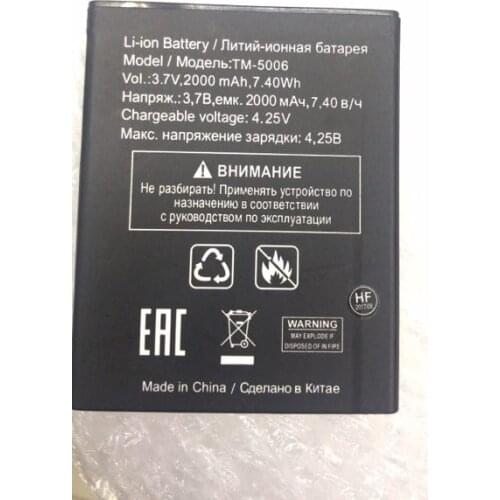 2000mah TM-5006 battery for texet TM-5006 TM5006 5006 X-line mobile phone