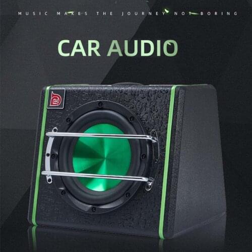 12V Car Audio Subwoofer Stereo Black/Green Car High Power Speaker Audio Active Subwoofer Noise Reduction Car Modification