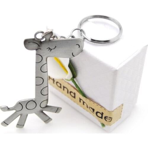 New Fashion Cute Giraffe Key Chain Women Trinket Vintage Punk Giraffe Keychain Gadgets For Men Jewelry Party Wedding Friend Gift