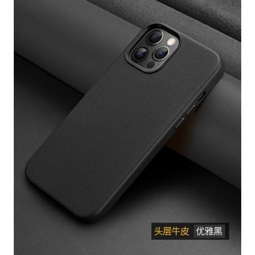 Case for iPhone 12 Mini Pro Max Real Leather With LOG Simplicity