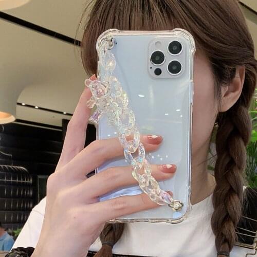 Colorful Bear Wrist Chain Phone Case For iPhone 12 Pro Max XS MAX 11 Pro Max XR XS 7 8 Plus Clear Shockproof Soft Silicone Shell