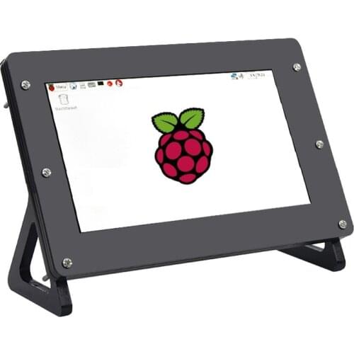 Black Acrylic Case Shell Housing for 7 Inch LCD HDMI-compatible Touch Screen 1920x1080 LCD Display for Raspberry Pi 3 Model B