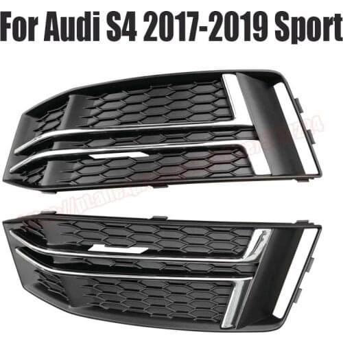 For Audi A4 S4 B9 2017 17 2018 18 2019 19 Sport car Black Silver Front Fog Light Lamp Grille Bumper Cover Grilles
