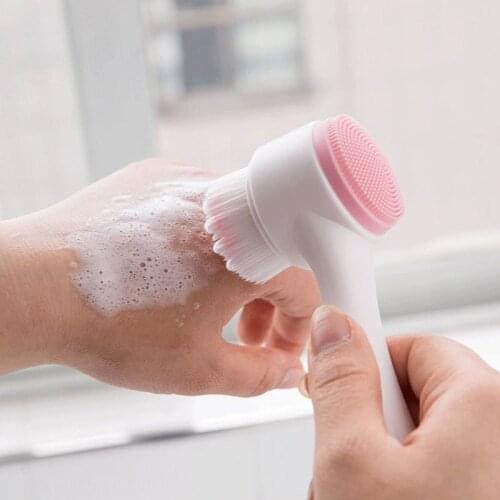 Double Sided Silicone Facial Cleanser Brush Manual Blackhead Removal Brush Cleansing Massage Wash Product Face Deep Beauty