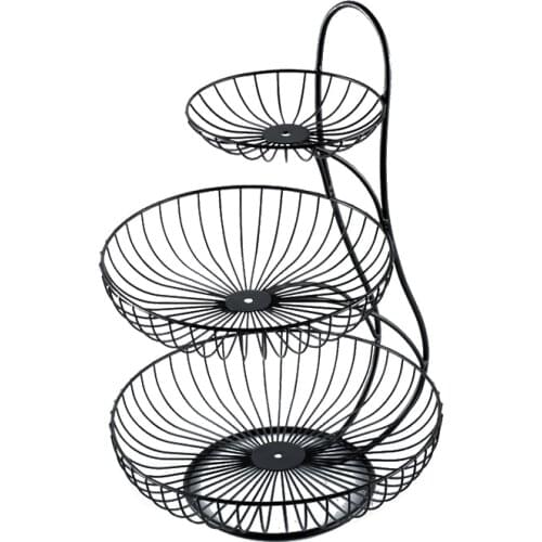 European Three-Layer Fruit Plate Rack Modern Creative High-End Multi-Layer Small Delicate Double Layer Fruit Basket