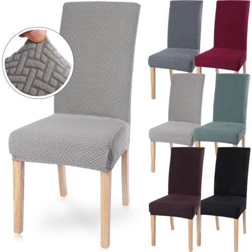 Chair Cover Polar Fleece 1/2/4/6Pc Fabric Thick Soft Slipcovers Solid Color Chair Cover Elastic Office Chair Banquet Hotel Seat