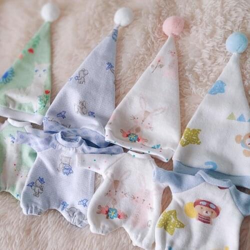 New 2pcs/set Doll Clothes OB11 Pajamas+Nightcap Suit for Obitsu11,GSC,OB11,1/6 BJD Doll Clothing Accessories for dolls