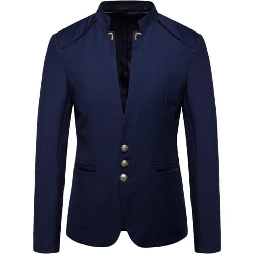 Wedding business clothing male suit jacket Masculino 2021 spring stand-up collar suit jacket men suit jacket casual dress jacket
