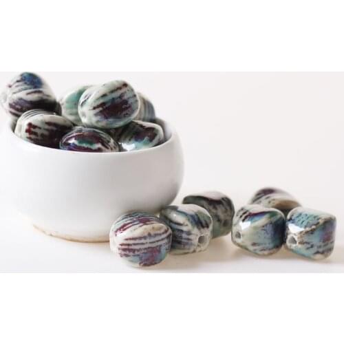 Missxiang DIY handmade features four sides chaise drunk kiln change ceramic jewelry accessories beads female material package