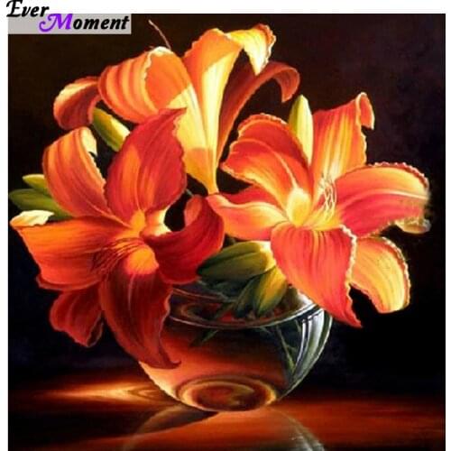 Free Shipping Kit Diy Diamond Embroidery Fresh Golden Lily Full 3d Square Rhinestone Handmade Flower cross stitch picture ASF277