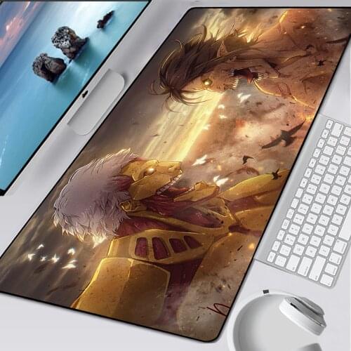 Attack on Titan Anime XXL Large Lock Edge Mouse Pad Office Computer Mousepad Gaming Padmouse Gamer Gamer To Keyboard Mouse Mats
