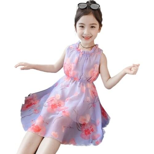 Girls Clothes Dress Summer Short Sleeve New Summer Big Childrens Chiffon Girls Dress Kids Clothes Girls 10 To 12 Ages