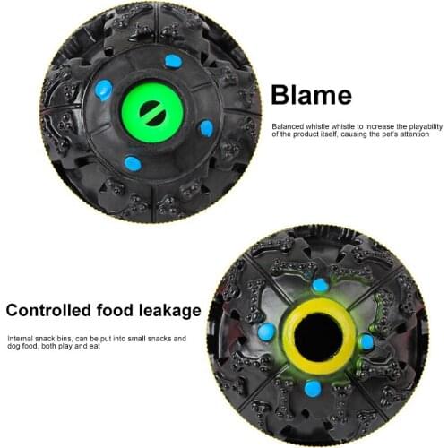 1 Pcs Treat Dispensing Dog Toy Ball Food Dispenser Squeak Smart Doggie Interactive Chew Toys can CSV